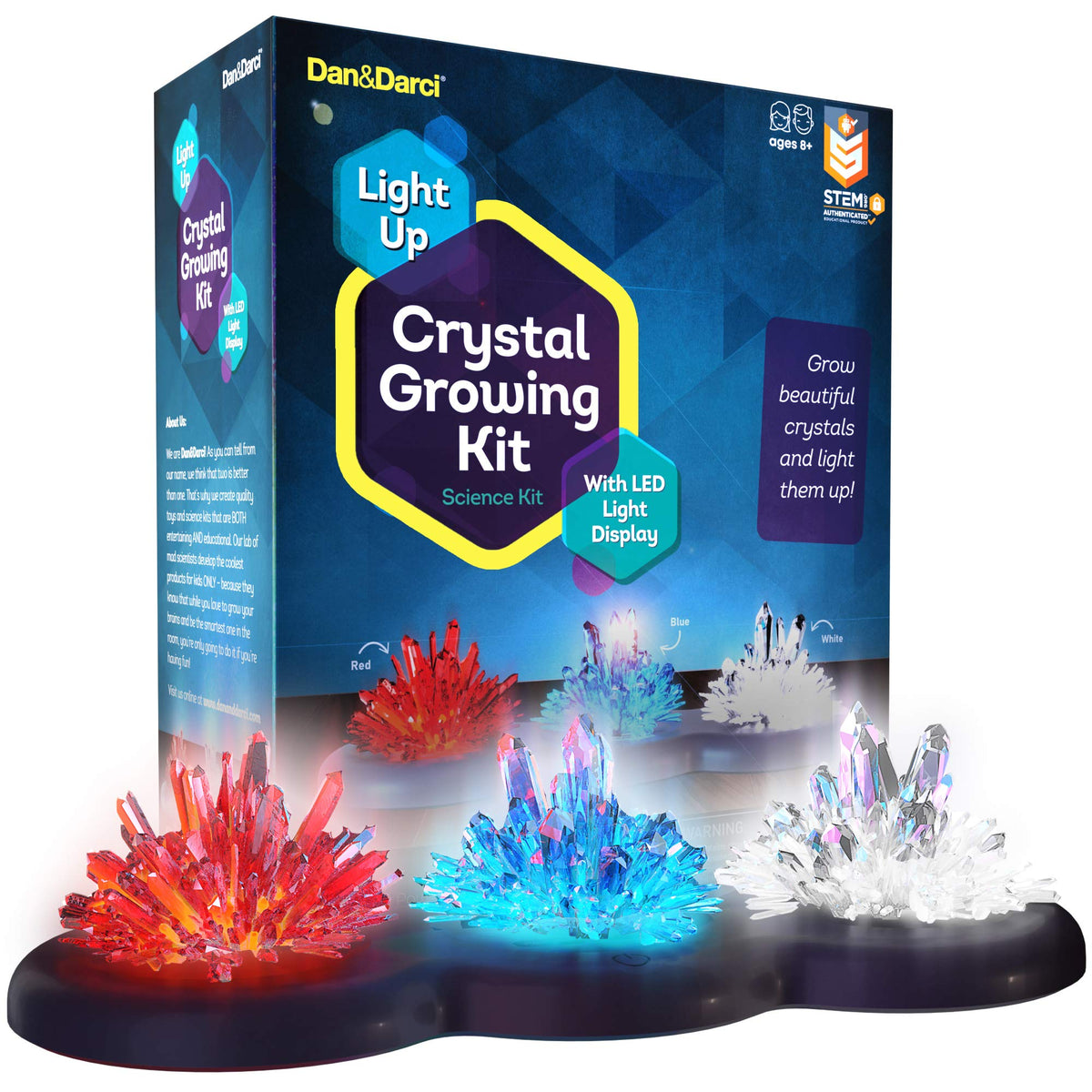 Wonder Power Light-up Crystal Growing Kit for Kids | Science + Art | Ages:  8+ yrs.