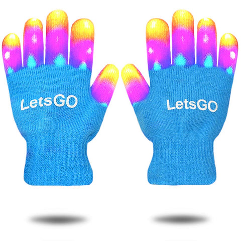 KITY LED Flashing Gloves for Kids Blue