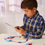 Kids learning working of science circuit conductor kit