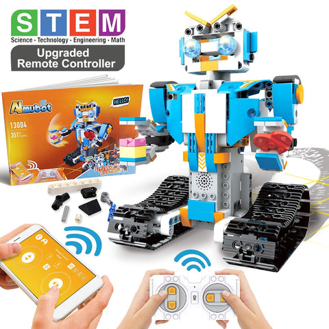 STEM white robot kit with upgraded remote controller